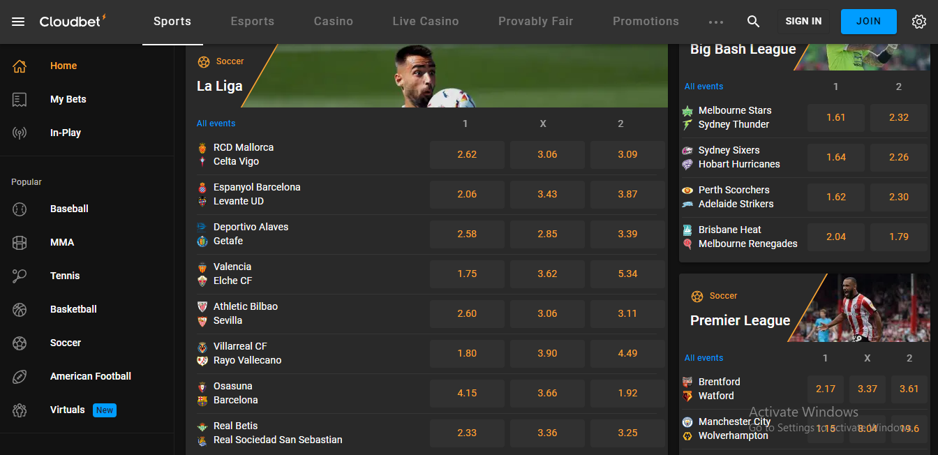 Cloudbet Sportsbook Desktop Version Cloudbet Sportsbook Desktop Version