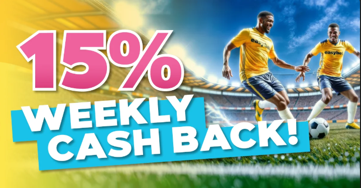 The EasyBet Weekly Cashback Bonus banner
