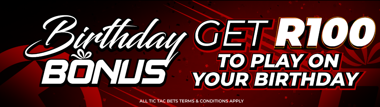 Banner of Tic Tac Bets SA Birthday Bonus
